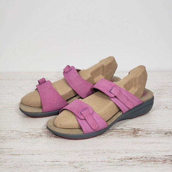 Dansko  Pink Leather Sandals  Women's Size 41 (US size 10.5-11) Hook and Loop - Picture 1 of 7
